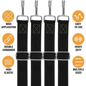 เชือกยางยืดแบบปรับได้ ยาว 80 นิ้ว สำหรับงานหนัก พร้อมตะขอแบน ยางยืดหยุ่นสูง อุปกรณ์ควบคุมสินค้า ใช้กลางแจ้ง - Product Image 6