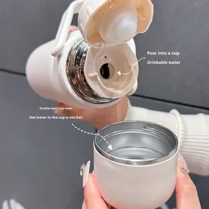 Offre Spéciale – Gourde Isotherme Cylindrique Haut de Gamme en Acier Inoxydable 304, Isolation Thermique 12-24H, Anti-Fuite, pour Café - Product Image 3