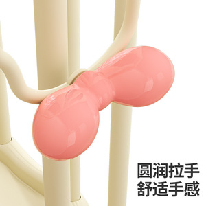 Panier à linge rond blanc avec nœud, organisateur de vêtements sur roulettes, type A506 - Product Image 1