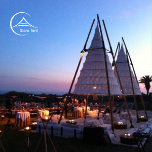Safari Bamboo <strong>Tipi</strong> Cone Tent Canvas <strong>Teepee</strong> for Party - Product Image 1
