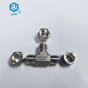 Raccords de Tube de virole AFK Tee en acier inoxydable 1/16 ", 3/8", 1/2 ", 3/4" Union forgé 5 pièces 1 an hexagone 1/16 "~ 1" industrie OD UT - Product Image 4