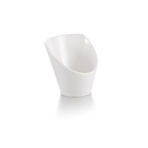 Bol incliné A8 en mélamine imitation porcelaine blanche, grand seau à légumes, bol créatif, bol à assaisonnement, usage commercial - Product Image 3