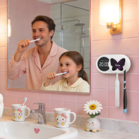 Stérilisateur UV pour brosses à dents et rasoirs, séchage automatique par induction, chargement USB, support mural avec horloge à affichage numérique