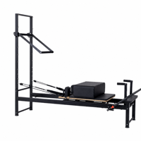 Reformer Pilates Demi-Tour en Acier Carbone avec Chariot Rotatif à 360 Degrés, Cadre Robuste, Équipement de Fitness Multifonctionnel