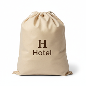Sac à linge réutilisable pour hôtel avec logo imprimé par transfert thermique, marque OEM d'origine américaine, pour utilisation en chambre d'hôtes - Product Image 1