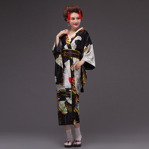Yukata con <span class=keywords><strong>Obi</strong></span>-Kimono Sexy para mujer, vestido de noche japonés, disfraz de Cosplay Floral de talla única - Product Image 5