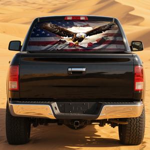 Calva águila bandera americana camión ventana trasera vinilo pegatina coche pegatina para ventana trasera gráfico camión Calcomanía para parabrisas - Product Image 2