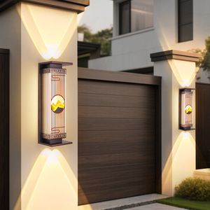 Lampes solaires à pilier étanches pour extérieur, avec faisceau lumineux haut et bas, pour portail de villa, clôture de jardin - Product Image 1