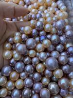 Nouvelles perles de culture d'eau douce naturelles de qualité AAAA, rondes, de 10-11 mm, de couleur violet foncé, pour la vente en gros avec faible MOQ