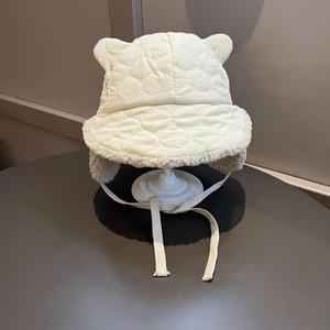 Lindo gorro de algodón con diseño de oso Lei Feng para mujer, gorro cálido para otoño e invierno con forro polar, protección para los oídos, resistente al viento, para ciclismo, esquí y actividades al aire libre. - Product Image 5