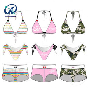 Joy Swimwear Kadınlar İçin Özel Tasarım Ekolojik Mayo Üreticisi Özel Logolu Bikini Altı <span class=keywords><strong>3</strong></span> Parça Set - Product Image 1