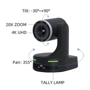 Caméra PTZ professionnelle pour diffusion en direct 4K 1080p 60fps, webcam SDI NDI POE, système de caméra de conférence optique 20X, caméra PTZ NDI - Product Image 2