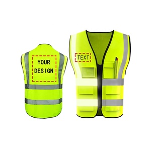 Assurance de travail en tissu polyester, produit de sécurité avec 5 poches, logo personnalisé hi vis - Product Image 1