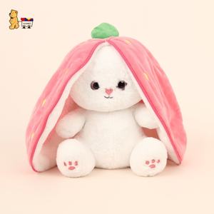 Super doux PP coton lapin jouets peluche lapin avec <span class=keywords><strong>carotte</strong></span> longue peluche fermeture éclair jouet matériau en caoutchouc Durable - Product Image 1