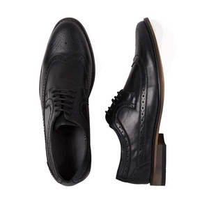 Oxford-chaussures de travail pour hommes, en cuir véritable, avec points délicates, dentelle noire, personnalisées, finition exquise, 2019 - Product Image 2