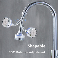 Pulvérisateur de tête de robinet de cuisine avec filtre à eau, Booster anti-éclaboussures économiseur d'eau robinet rotatif 360 aérateur pour robinet d'évier