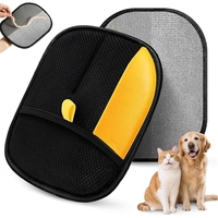 Gants de toilettage électrostatiques réutilisables pour animaux de compagnie, chiens, chats, élimination des poils, décoration en cuir PU, accessoire de bain