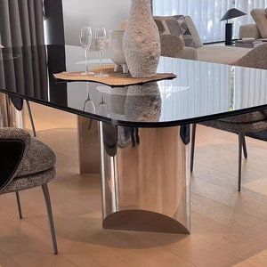 Mr Ý Nổi Bàn Ăn Bằng Thép Không Gỉ Bằng Đá Cẩm Thạch Hàng Đầu Hình Chữ Nhật Bàn Ăn Cho Khách Sạn Nhà Đồ Nội Thất - Product Image 2