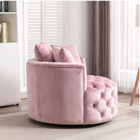 Fauteuil d'appoint pivotant rond capitonné de luxe moderne de style américain, canapé individuel relaxant pour salon