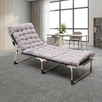 Lit de camping pliable en acier léger et réglable avec matelas, pliable pour une utilisation en chambre