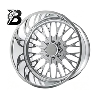 Jantes en alliage forgé chromé 2 pièces pour le marché secondaire, design multi-rayons, PCD CB personnalisé pour camionnettes, roues de modification tout-terrain