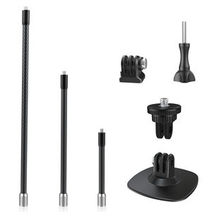 Palo de Selfie 3 en 1 con Extensión de Fibra de Carbono, Soporte para Casco de Motocicleta para <span class=keywords><strong>Insta360</strong></span> X6 X5 X4 X3 Ace Pro2 DJI Osmo 360 GoPro Max 2 - Product Image 5