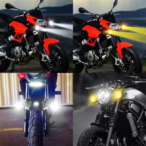 Mini 80W LED <b>Motorcycle</b> Headlight Dual-Color Yellow & White <b>Spotlight</b> Front Position 12V Driving System - Product Image 5