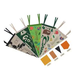 Bandeira de feltro personalizada, bandeira de feltro com triângulo para pendurar, para futebol, basquete, esporte, clube, halloween, decoração para festival