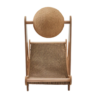 Structure d'escalade interactive en bois massif, durable, avec maisonnette pour chat en bois véritable, pour chat d'intérieur.