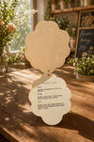 Étiquette volante personnalisée faite à la main en papier gaufré floral ondulé festonné, découpée à la forme de fleur, pour l'emballage de bouquets de fleurs