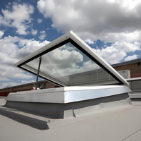 Fenêtre de toit moderne à cadre en aluminium, double vitrage trempé, lamellé-collé, pour jardin, avec persienne, sécurité intelligente et automatique