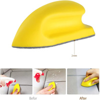 Brosse de siège en cuir de nettoyage de voiture jaune en gros d'usine brosse de siège de voiture de 4.7 pouces support de disques de ponçage Kit de bloc de ponçage à la main