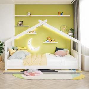 Moderno Letto in Legno Bianco per Bambini con Testiera, Comodo e di Grandi Dimensioni, per Camera da Letto e Hotel, per Ragazzi e <span class=keywords><strong>Ragazze</strong></span> - Product Image 3