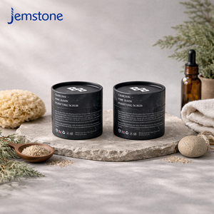 Emballage de tube cylindrique en carton kraft recyclable haut de gamme pour gommage visage, boîte d'emballage en tube de papier noir pour crème visage - Product Image 3