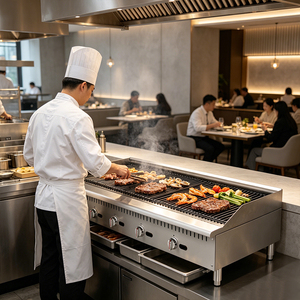 Equipo de Cocina Comercial Americano, Parrilla de Carbón a Gas de 48 Pulgadas para Asar Carnes, para Restaurantes y Barbacoas al Aire Libre - Product Image 1