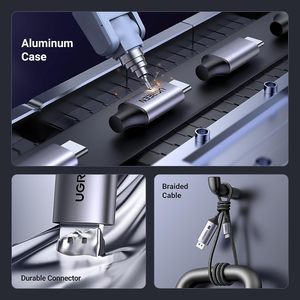 Ugreen USB C để DisplayPort 1.4 cáp 8K @ 60Hz 4K @ <span class=keywords><strong>240Hz</strong></span> Thunderbolt 4/3 để Displayport dây USB C để DP 1.4 32.4 Gbps Alu bện - Product Image 5