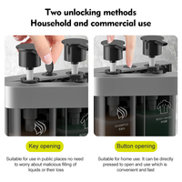 Distributeur de savon mural pour hôtel, sans perçage, rechargeable, manuel