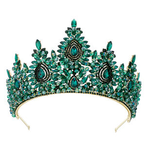 تاج أميرة زفاف رومانسي جديد ملون من حجر الراين كريستال للزفاف تاج مصنوع يدويًا من الخرز تاج - Product Image 5