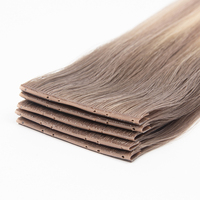 Extensions de cheveux naturels vierges doublement étirés en silicone micro-tissé, extensions de cheveux humains à nano-perles en peau de PU