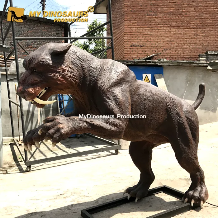 Meu dino xj348 animatronics animal sabre tigres de dente