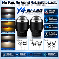 YHKOMS Y4 Projecteur de Feu Antibrouillard Bi-LED 3 Pouces 70W 12V Faisceau Hi/Lo 3 Couleurs 3000K 4300K 6000K 20000 Lumens Rétrofit Universel