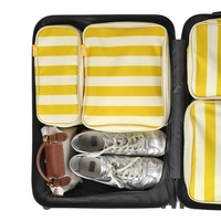 Couleur bonbon stockage bagages emballage organisateur sac ensemble Nylon rayé étanche toilette voyage Compression emballage Cubes 2 ensemble