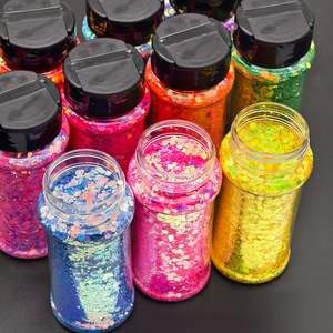 Entrepôts américains 12 pots de 2 oz de paillettes épaisses réfléchissantes pour le corps, les yeux, les cheveux, les ongles, les festivals, les gobelets, les boules à neige - Product Image 6
