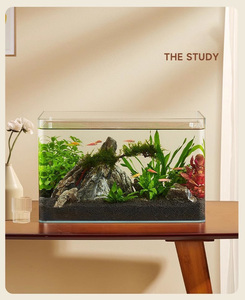 Nuovo vetro Ultra-chiaro caldo piegatura <span class=keywords><strong>acquario</strong></span> Desktop piccolo <span class=keywords><strong>acquario</strong></span> da soggiorno <span class=keywords><strong>piante</strong></span> <span class=keywords><strong>acquatiche</strong></span> paesaggio tartaruga vasca ecologica - Product Image 4