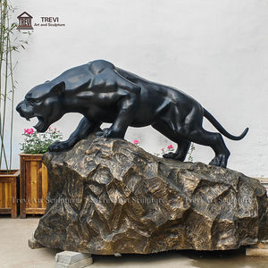 Satılık yaşam boyutu siyah bronz panter heykeli leopar heykel - Product Image 2