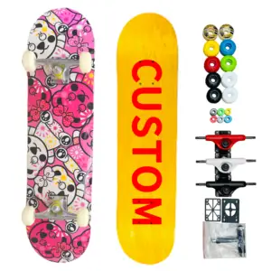 Adult Titanium Skateboard Truck Carbon Fiber Print Long Double Rocker Board Custom Color Heat Transfer Made Maple