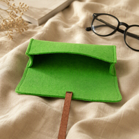 Étui à lunettes en feutre fin personnalisé avec logo, pochette pour lunettes de soleil femme