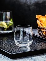 Vente en gros, Logo personnalisé en forme d'œuf, verre à vin sans tige, verres à vin avec bordure dorée