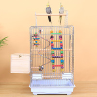 Cage à oiseaux, cage à oiseaux en fer forgé avec plateau supérieur ouvert pour perroquets, canaris, tourtereaux, pinsons, perruches, cage de reproduction pour oiseaux