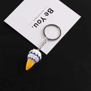 Porte-clés en résine en forme de cornet de crème glacée, artisanat fait main, pendentif, ornement, accessoire pour cadeaux DIY, décoration, printemps 2025, origine Yiwu - Product Image 4